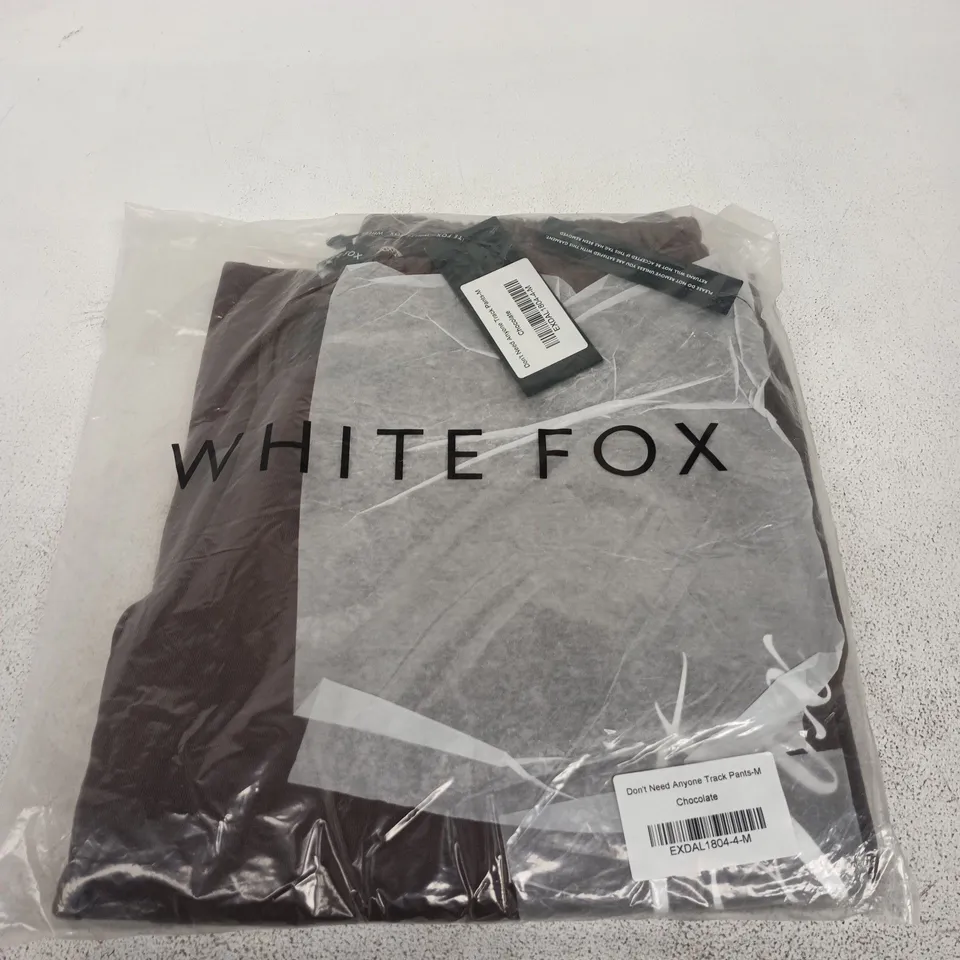 WHITE FOX DON'T NEED ANYONE TRACK PANTS – CHOCOLATE, UK SIZE M