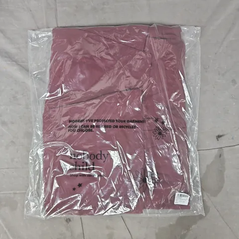 BAGGED NOBODY'S CHILD V-NECK WOVEN MIX DRESS IN RED SIZE UK 12