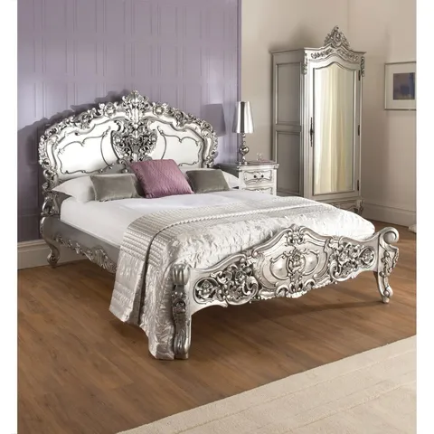 BOXED HOMESDIRECT 365 LA ROCHELLE ANTIQUE FRENCH STYLE SUPERKING BEDFRAME (4 BOXES)
