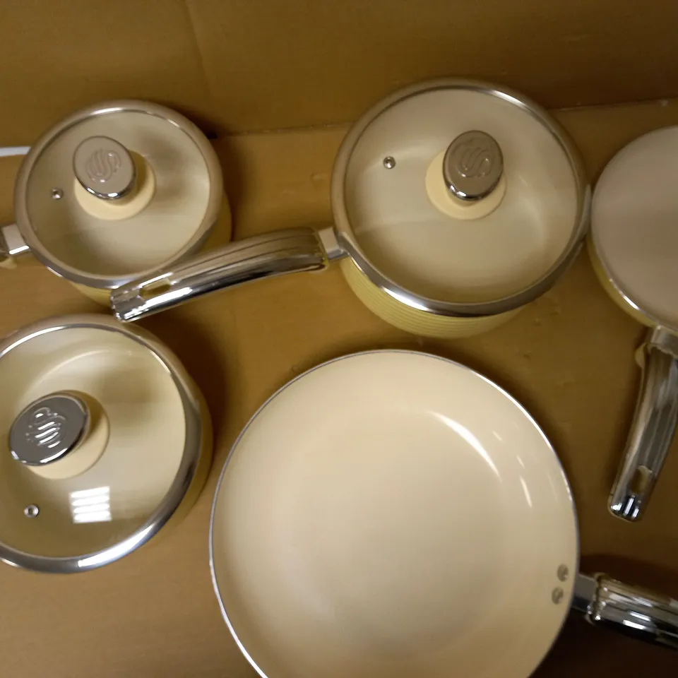 SWAN RETRO PAN SET WITH EASY CLEAN NON-STICK CERAMIC COATING