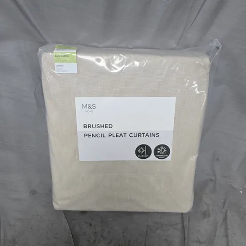 M&S HOME BRUSHED PENCIL PLEAT CURTAINS (168X229CM)