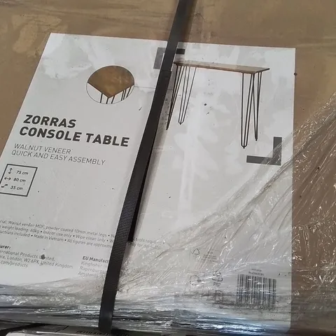 PALLET CONTAINING A LARGE QUANTITY OF BRAND NEW ZORRAS CONSOLE TABLES