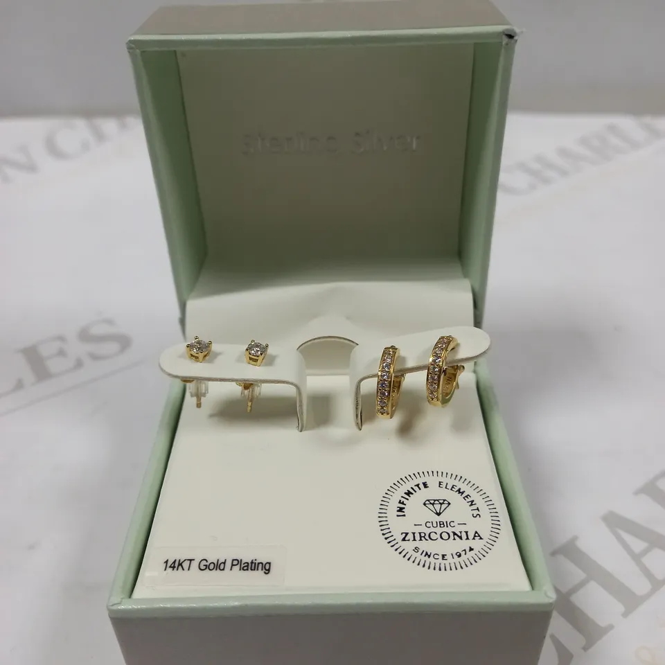 GEMOUR GOLD PLATED STUD/HOOP EARRING SELECTION 