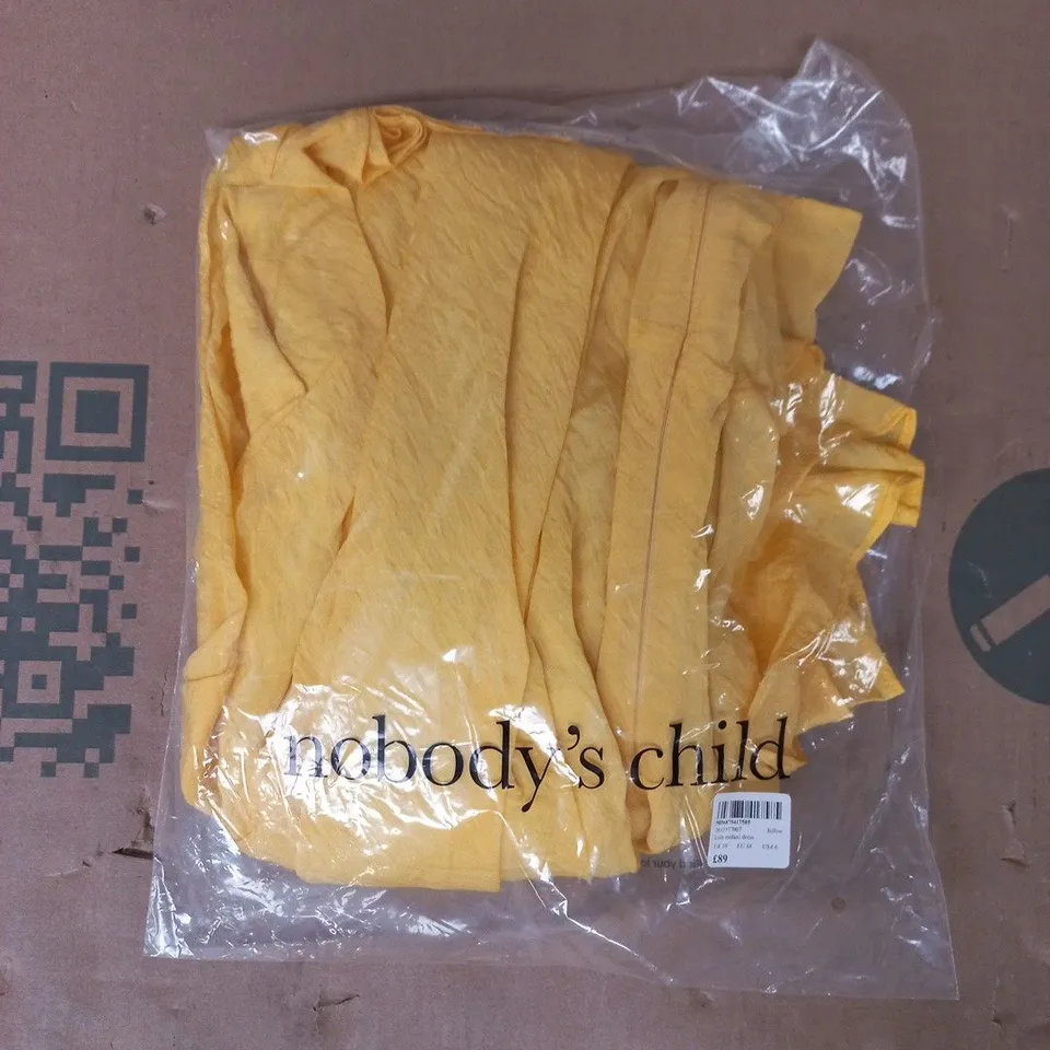 BAGGED NOBODY'S CHILD LOLA MIDAXI DRESS IN YELLOW SIZE UK 10