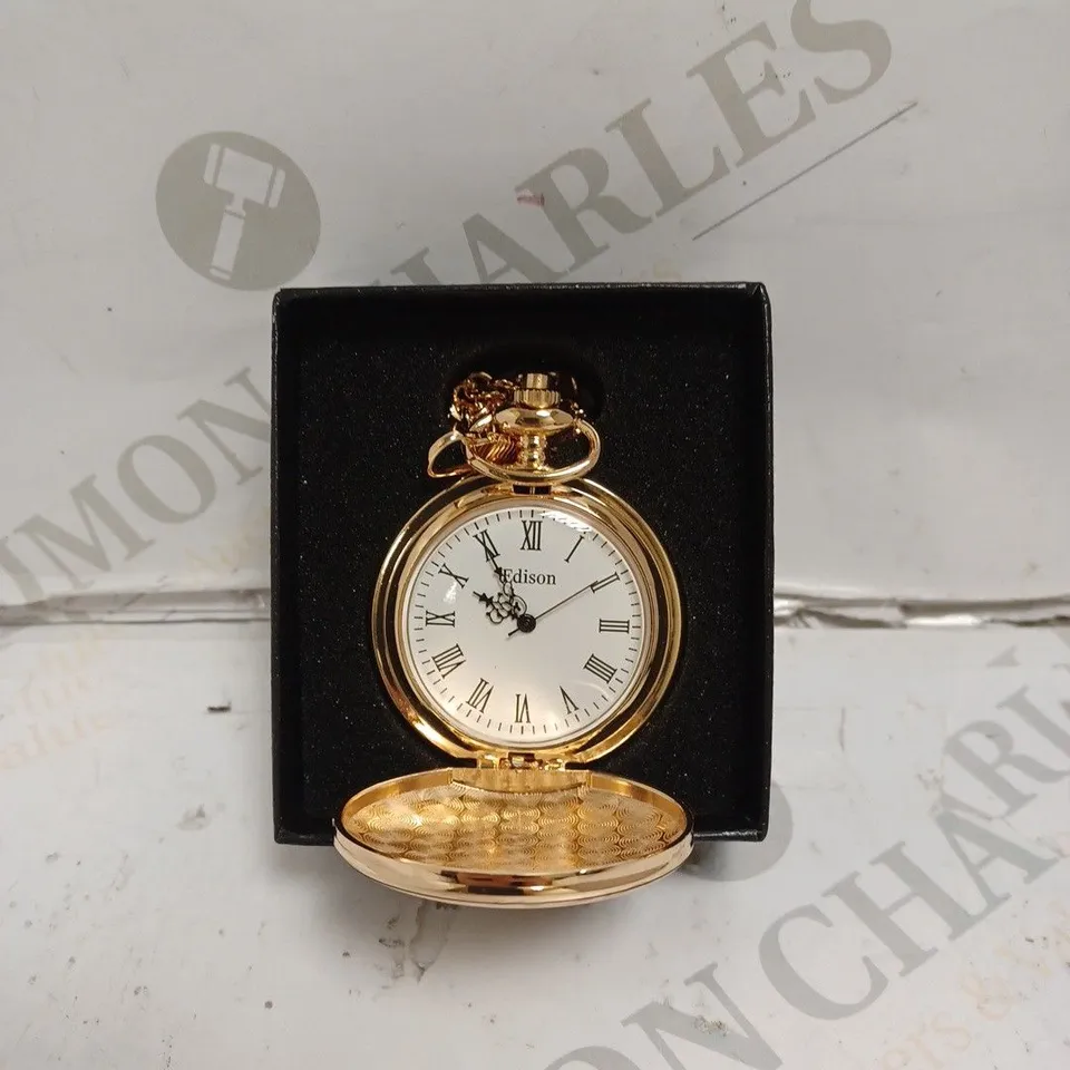 MENS EDISON POCKET WATCH WITH CHAIN – BRAND NEW IN BOX