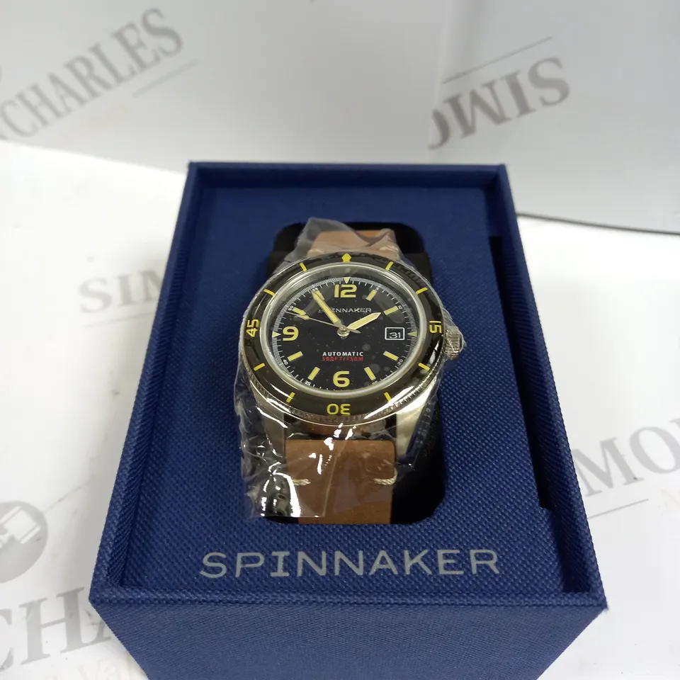 BOXED SPINNAKER MENS AUTOMATIC BLACK DIAL WATCH 