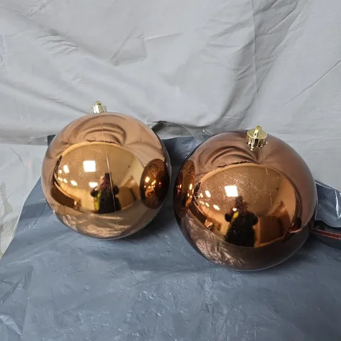SET OF 2 JUMBO BAUBLES 20CM CHOCOLATE