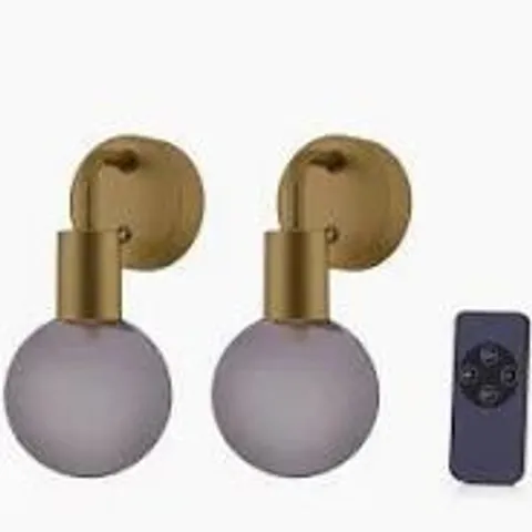 SFIXX SET OF TWO RECHARGEABLE GLASS WALL LIGHTS WITH REMOTE