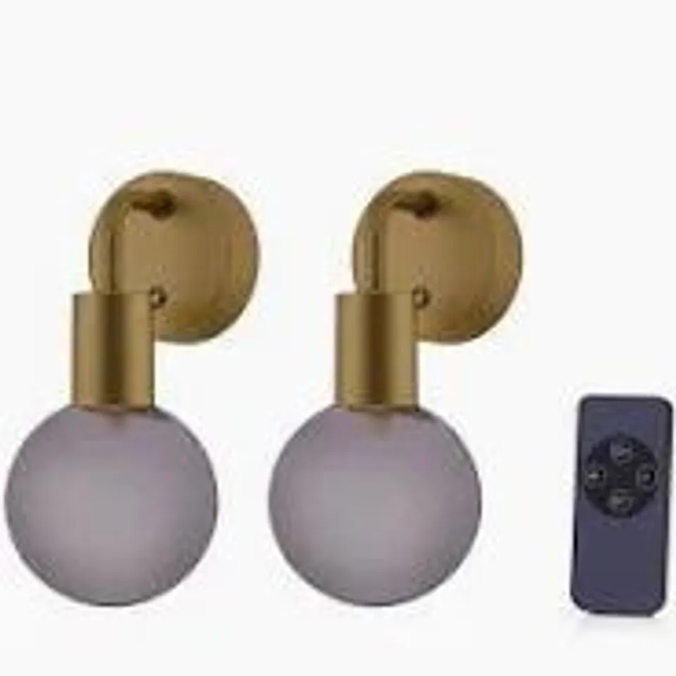 SFIXX SET OF TWO RECHARGEABLE GLASS WALL LIGHTS WITH REMOTE