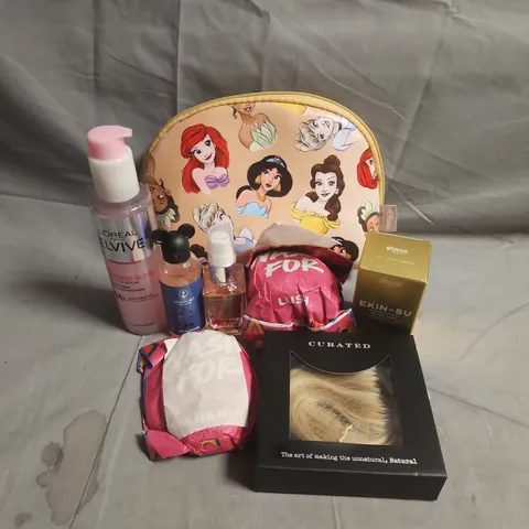 APPROXIMATEY 20 ASSORTED HEALTH AND BEAUTY PRODUCTS TO INCLUDE - BPERFECT EKIN-SURADIANT GLOW SKIN PERFECTOR - CURATED CLIP IN HAIR EXTENSION - L'OREAL ELVIVE GLYCOLIC GLOSS LEAVE-IN SERUM - ETC