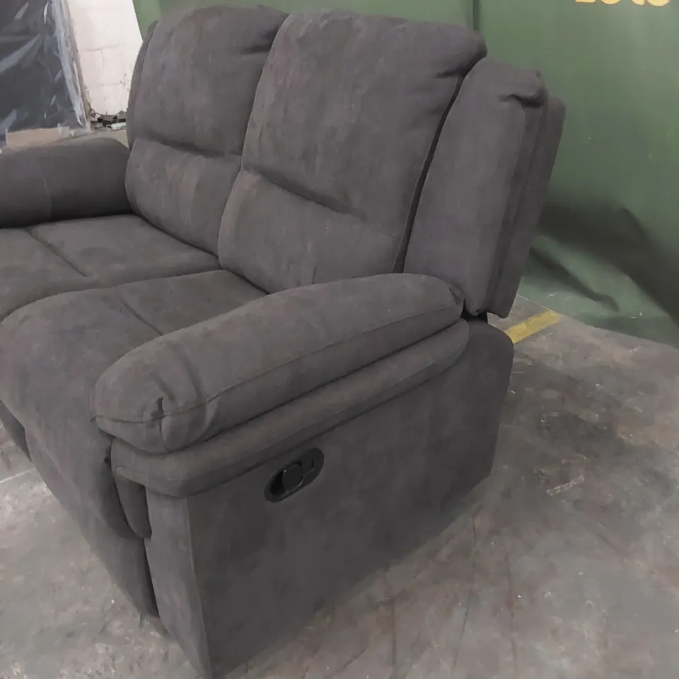 ALBION FABRIC 2 SEATER HIGH BACK MANUAL RECLINER SOFA - CHARCOAL  RRP £579