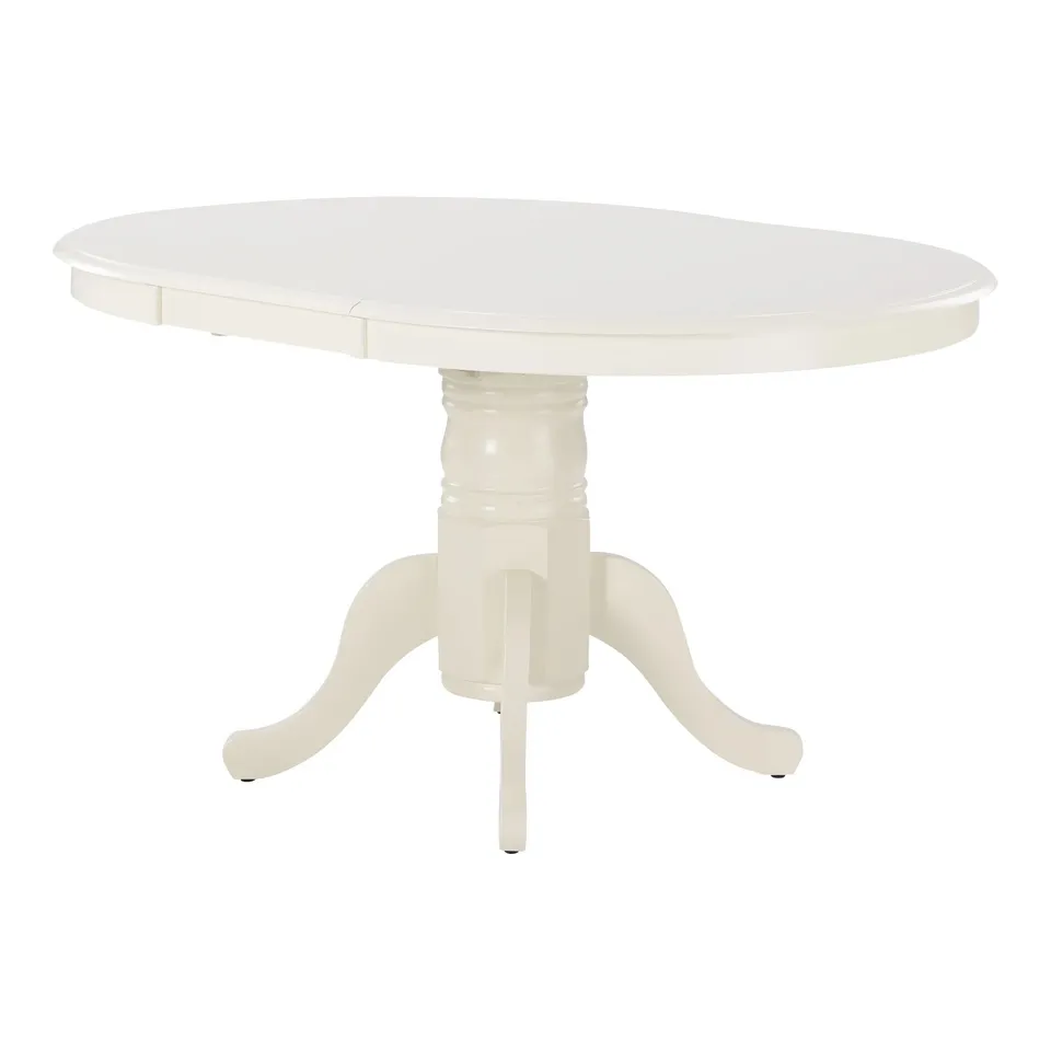 BOXED HOLMES EXTENDABLE DINING TABLE -IVORY- (2 BOXES)