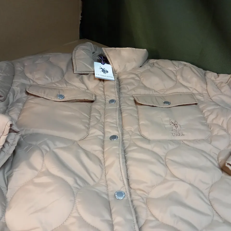 U.S POLO ASSN STONE/LOGO PADDED JACKET - LARGE