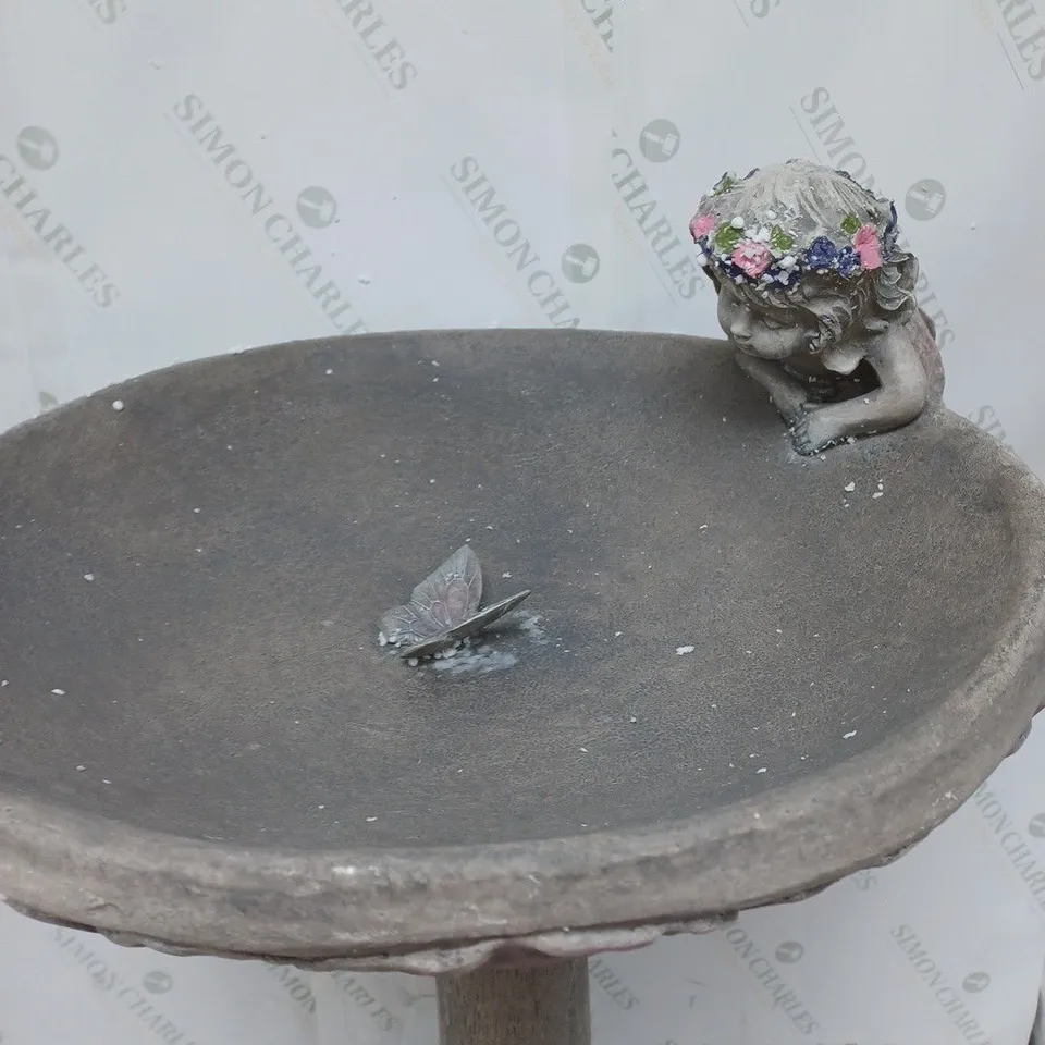 MY GARDEN STORIES FAIRY BIRDBATH IN GREY