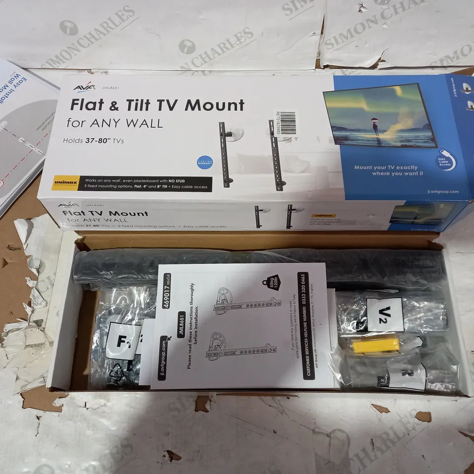 BOXED AVF FLAT & TILT TV MOUNT FOR ANY WALL
