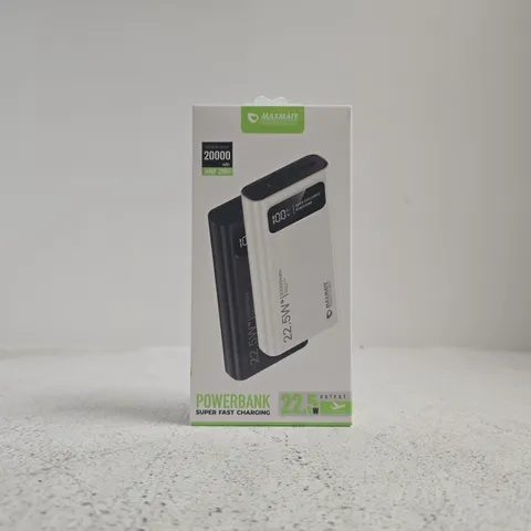 MAXMATE POWER BANK 22.5W, 20000MAH – BOXED