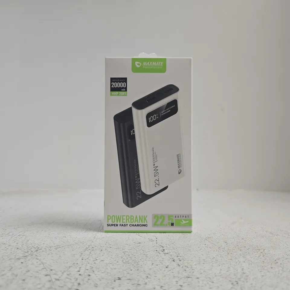 MAXMATE POWER BANK 22.5W, 20000MAH – BOXED