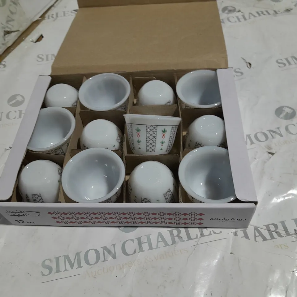 BOXED SET OF 12 TEA CUPS