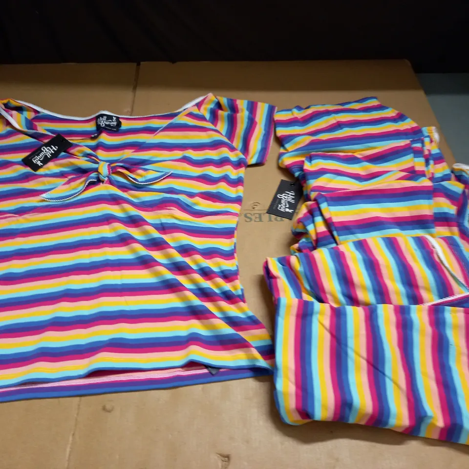 LOT OF 6 HELL BUNNY STRIPED T-SHIRTS - VARIOUS SIZES