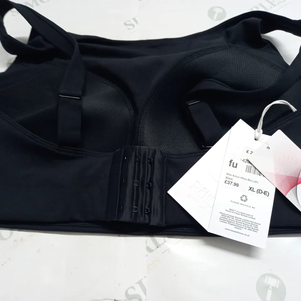 BIBA ACTIVE HSUP BRA IN BLACK - XL (D-E)
