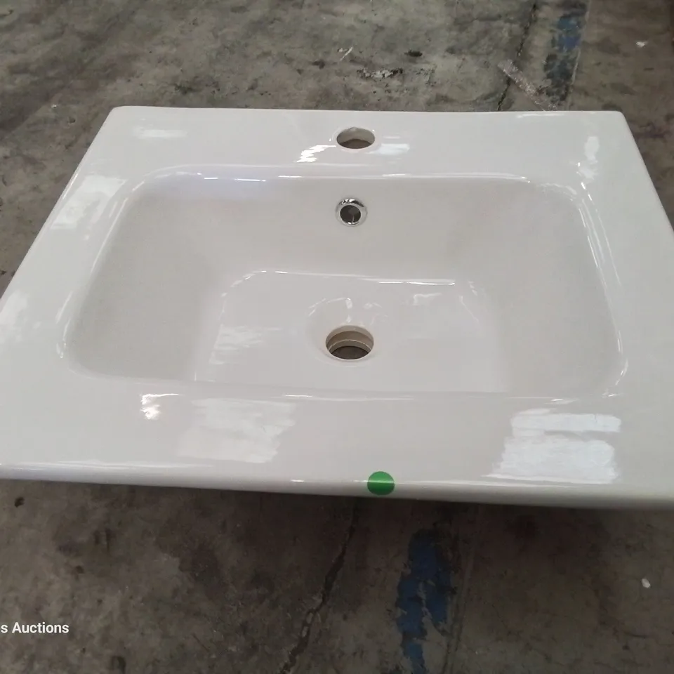 BOXED CANELLI CERAMIC SINGLE TAP VANITY BASIN WHITE 500 × 400mm