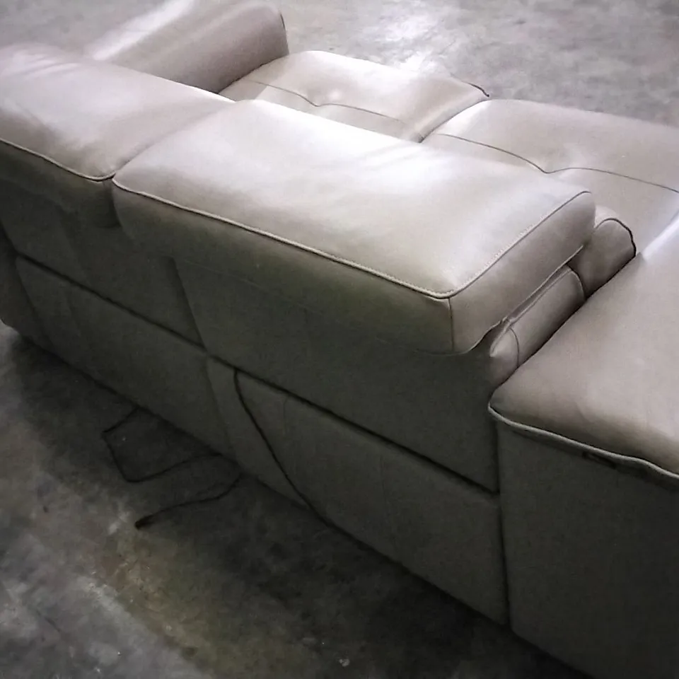 QUALITY ITALIAN DESIGNER AURELIA POWER RECLINER LOVESEAT MUD LEATHER