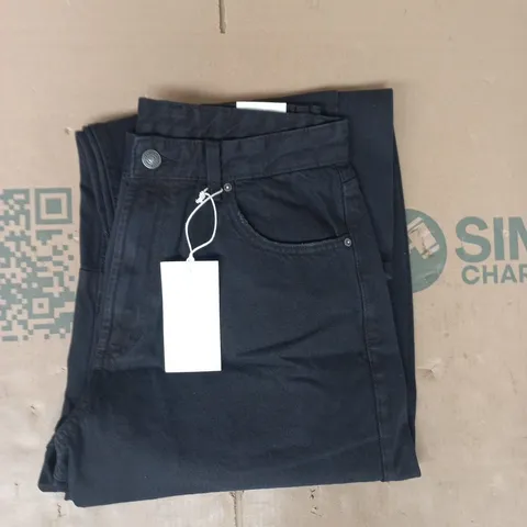 ZARA BARREL FIT JEANS IN MIDNIGHT BLACK SIZE UK 32