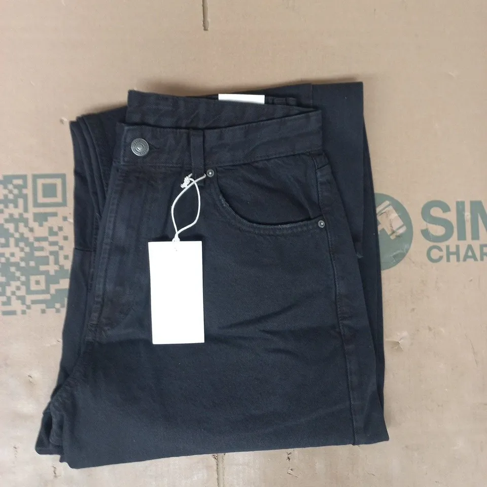 ZARA BARREL FIT JEANS IN MIDNIGHT BLACK SIZE UK 32