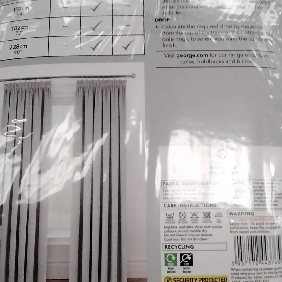 BOX OF 8 BRAND NEW PENCIL PLEAT VELVET CURTAINS GREY 168×137CM