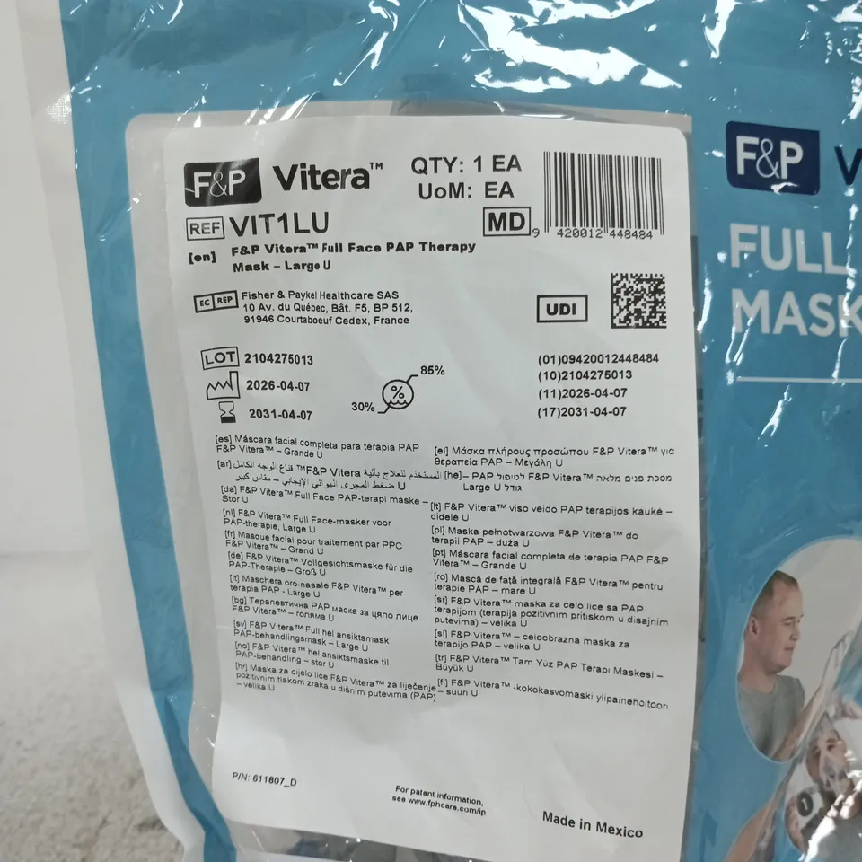 F&P VITERA FULL FACE PAP THERAPY MASK – LARGE U