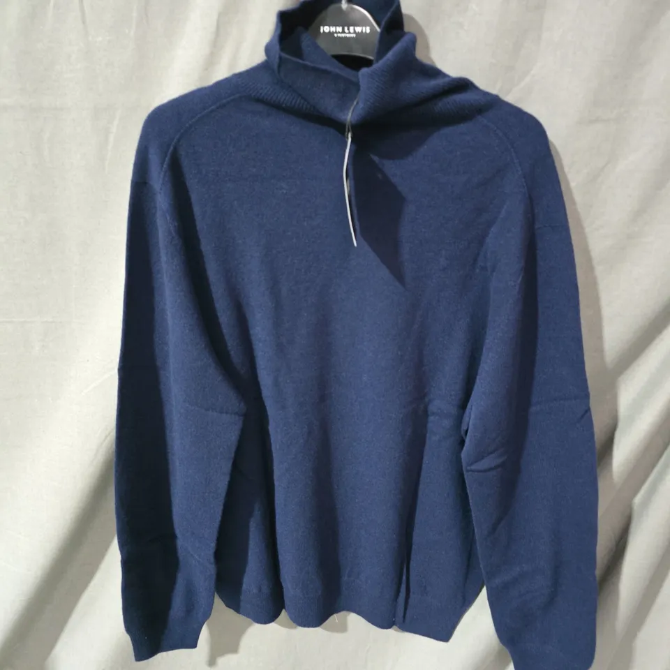 JOHN LEWIS TURTLE NECK KNIT – NAVY, SIZE XL