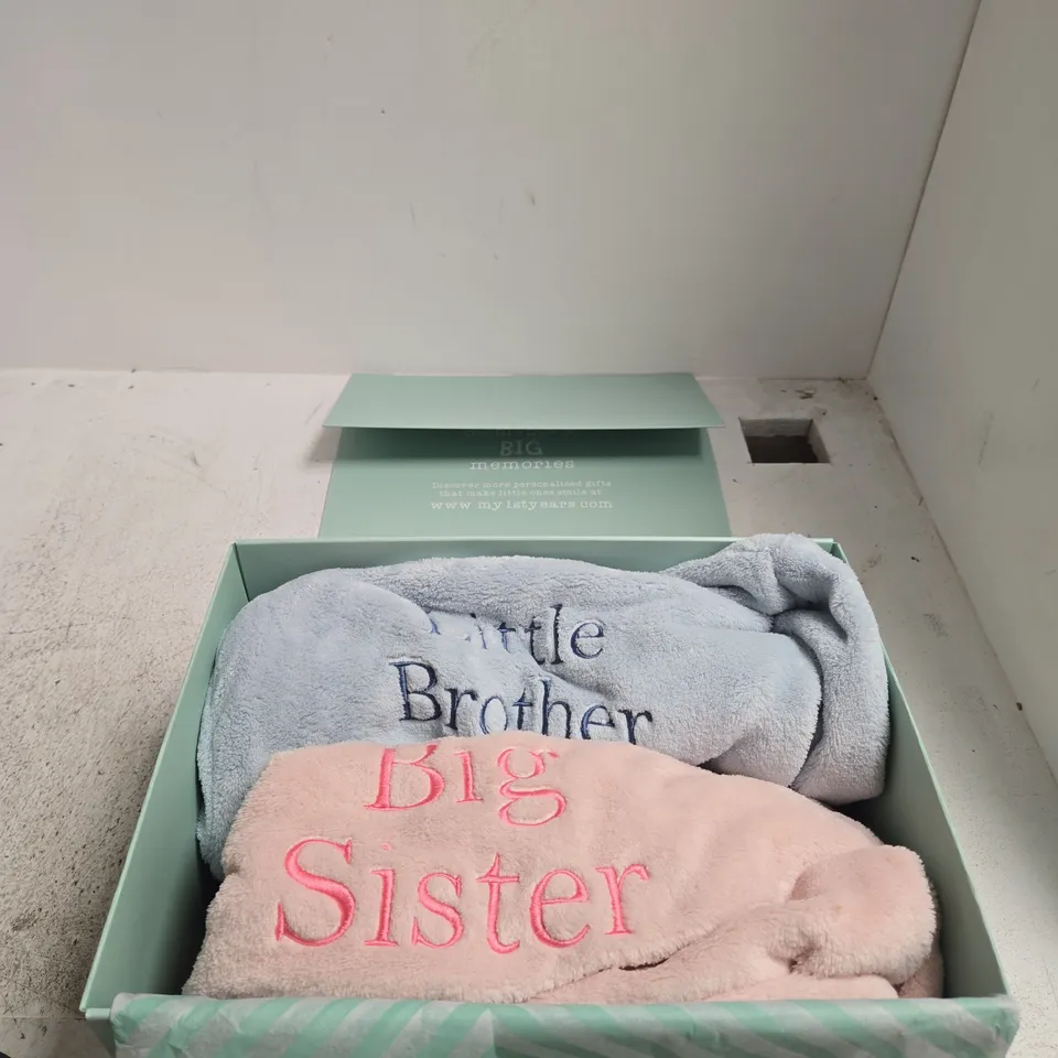 BOXED MY FIRST YEARS LITTLE BROTHER AND BIG SISTER DRESSING GOWNS