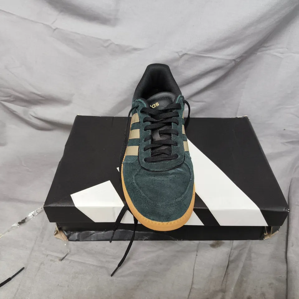 ADIDAS BREAKNET SLEEK WOMEN'S TRAINERS – TEAL/GREEN SUEDE, GUM SOLE - UK 7