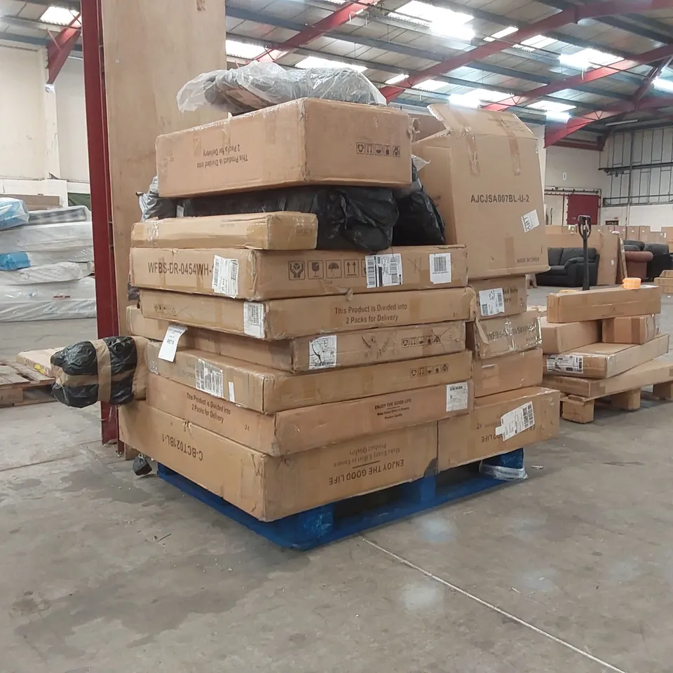 PALLET CONTAINING A LARGE QUANTITY OF DESIGNER FURNITURE PARTS ECT
