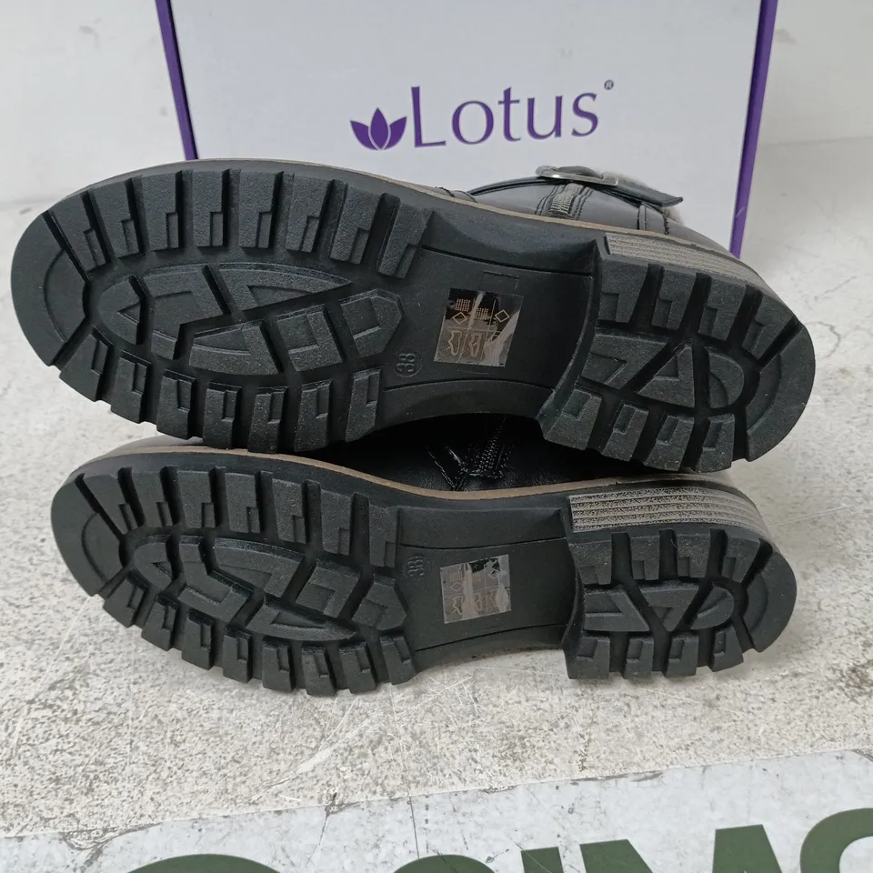 BOXED PAIR OF LOTUS TRIANA BOOTS IN BLACK - EU 38