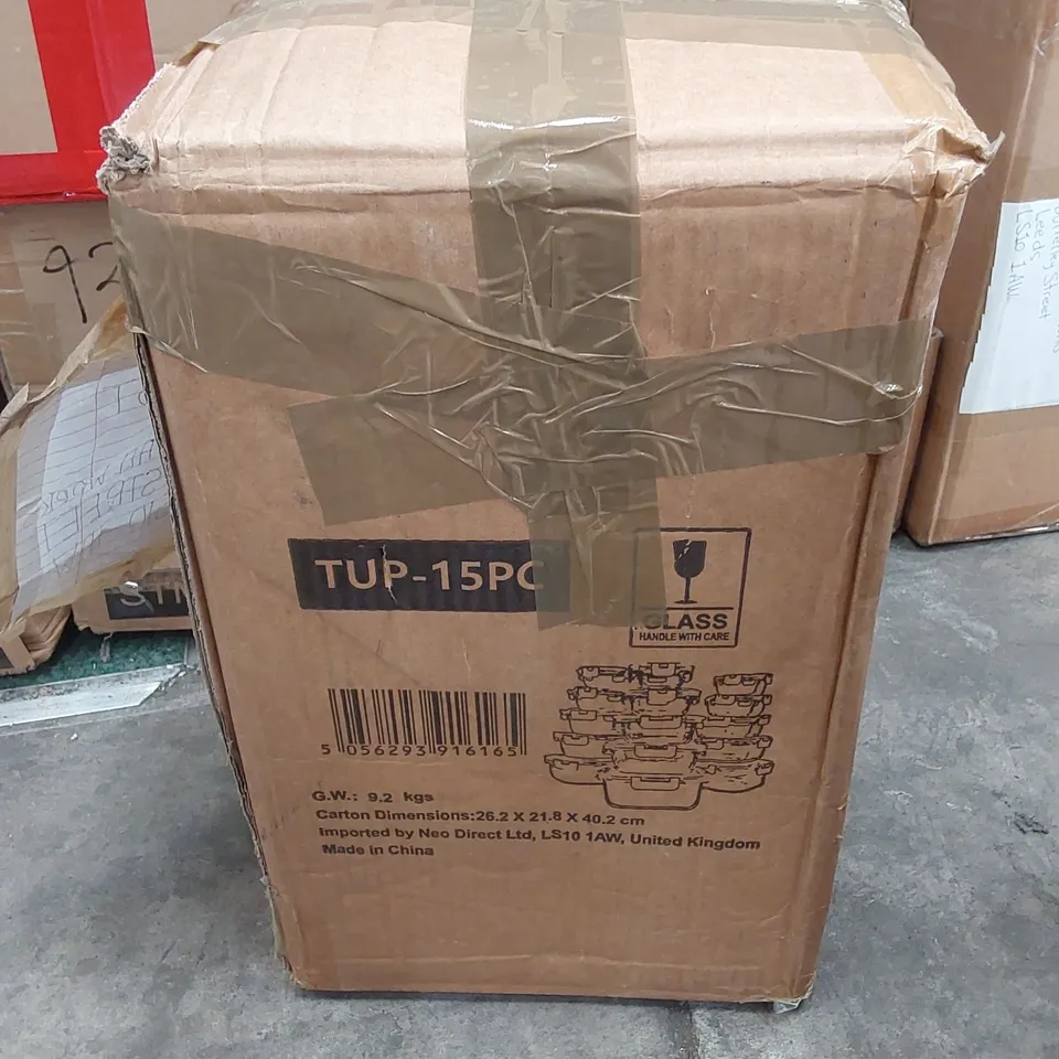 BOXED NEO 15PC GLASS TUPPERWARE SET 