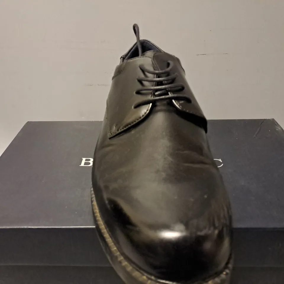 BOXED BRUNO MARC BLACK FORMAL SHOES - UK 10