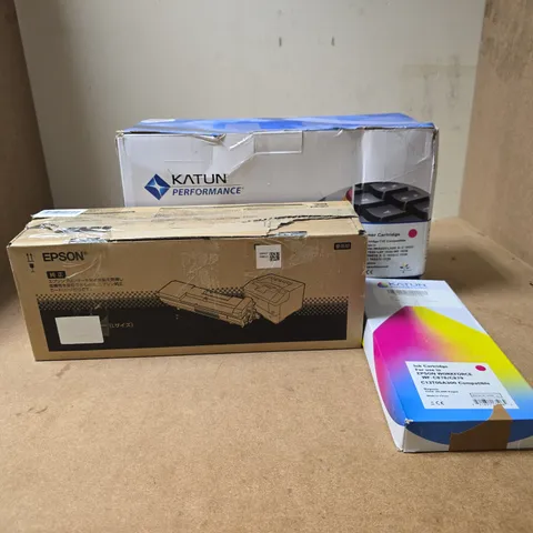 BOX OF 7 ASSORTED PRINTER RELATED ITEMS TO INCLUDE KATUN, EPSON ETC