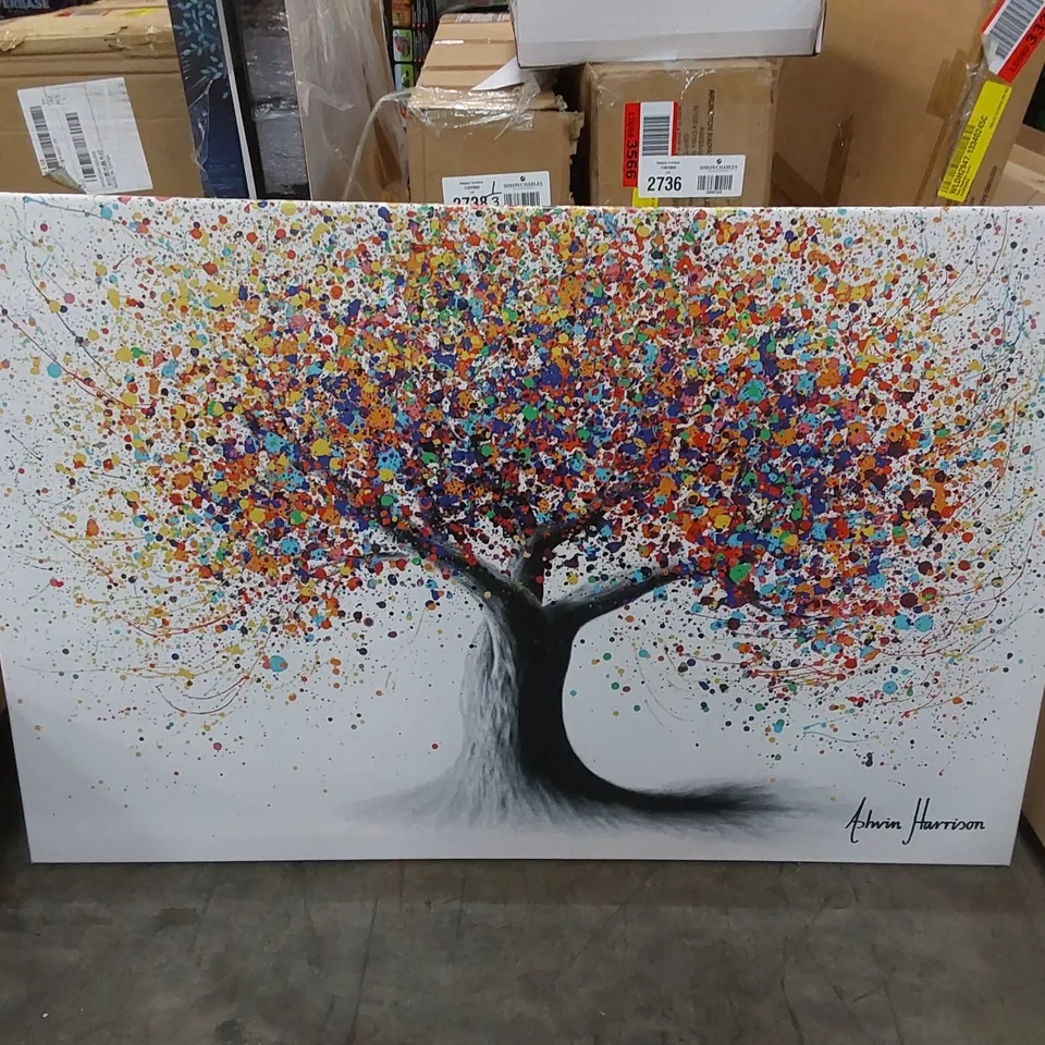 RAINBOW SOUL TREE BY ASHVIN HARRISON - WRAPPED CANVAS PAINTING 