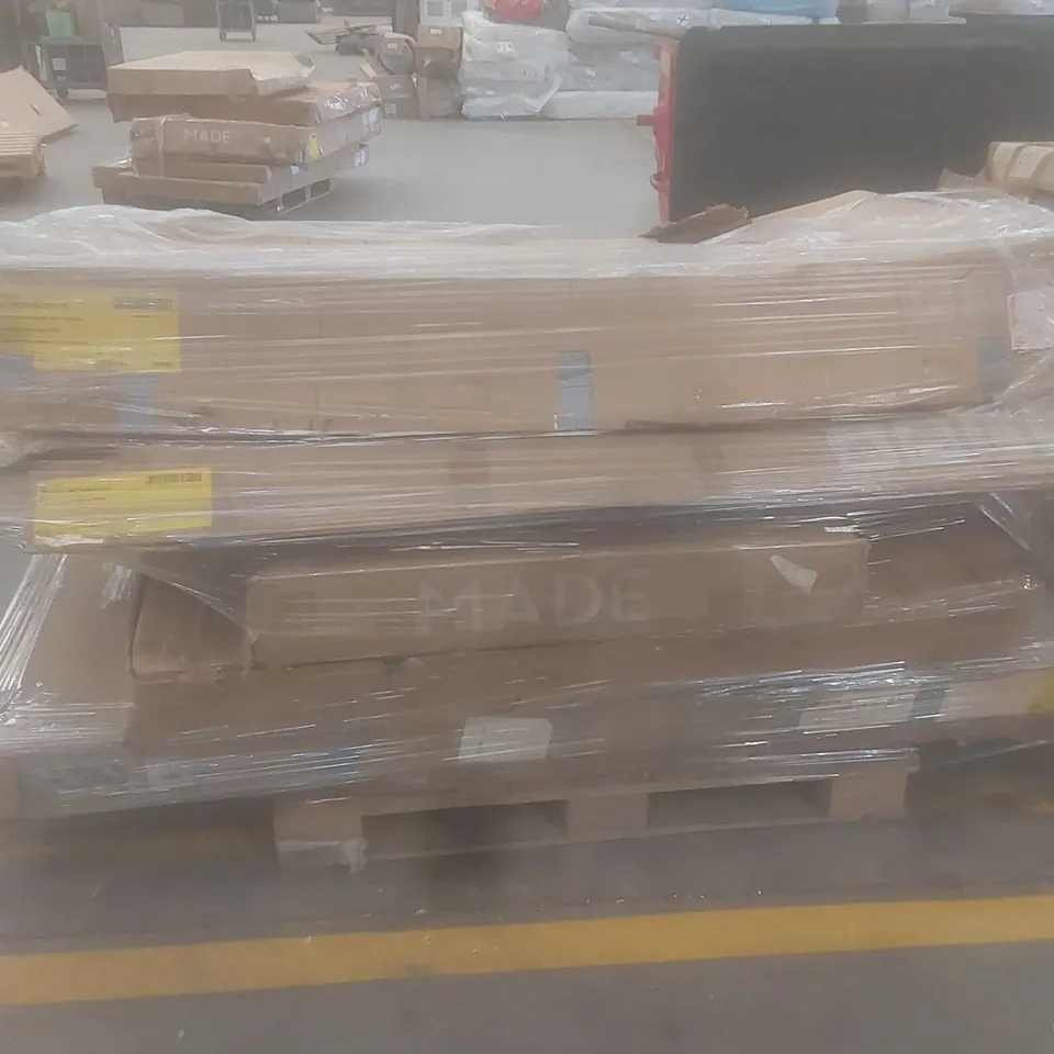 PALLET OF ASSORTED DESIGNER DINING TABLE PARTS AND PIECES
