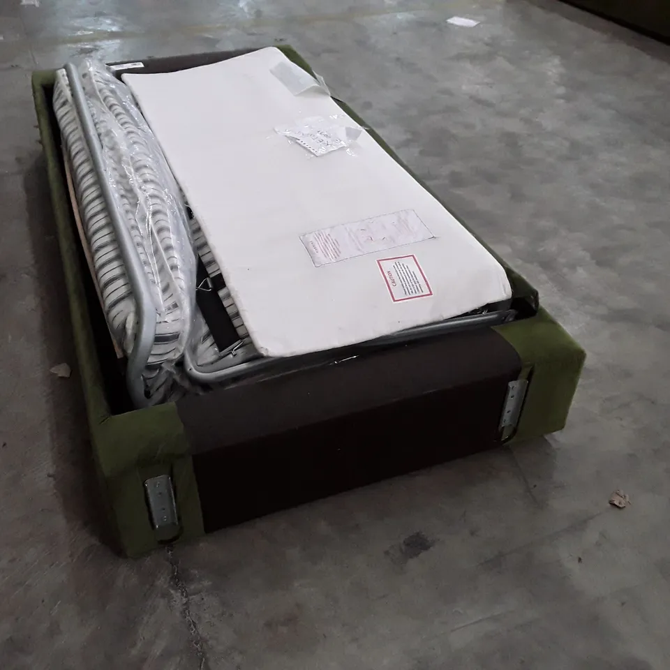 QUALITY DESIGNER SOFA BED BASE - GREEN FABRIC 