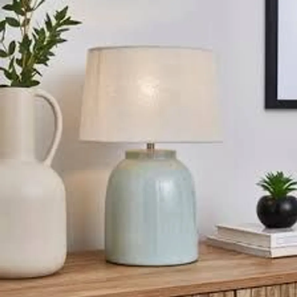 BOXED AMALFI TABLE LAMP - SAGE