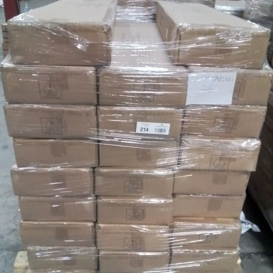 PALLET CONTAINING LARGE QUANTITY OF MEDIA CABINETS -WHITE-