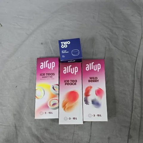 3 ASSORTED AIR UP PODS AND POD CONTAINER