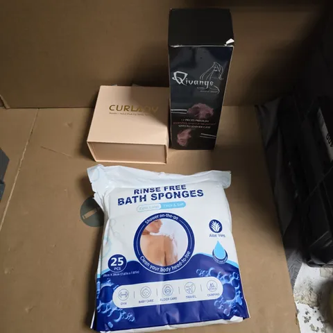 APPROXIMATELY 15 ASSORTED HEALTH & BEAUTY PRODUCTS TO INCLUDE STICKY BRA PADS, BATH SPONGES, MAKE-UP BRUSH SET ETC - COLLECTION ONLY 