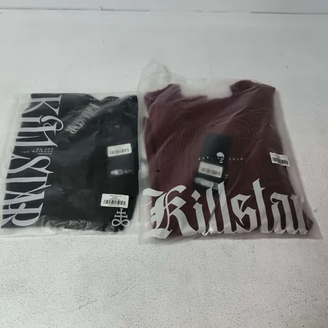 LOT OF APPROXIMATELY 32 BRAND NEW KILLSTAR CLOTHING ITEMS TO INCLUDE DUSK EMPRESS KNIT OPS AND FALLEN LIGHT TOPS - VARIOUS SIZES