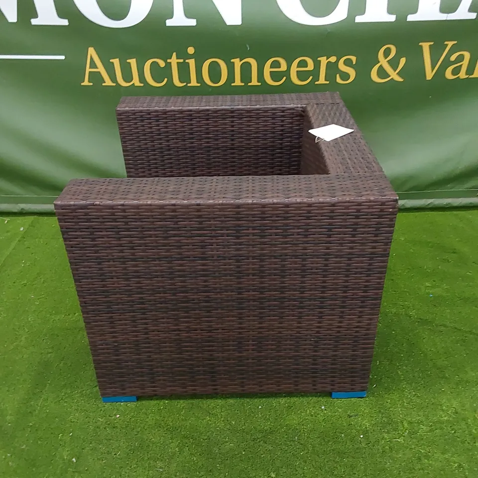 DESIGNER CHOCOLATE MIX RATTAN ARMCHAIR 