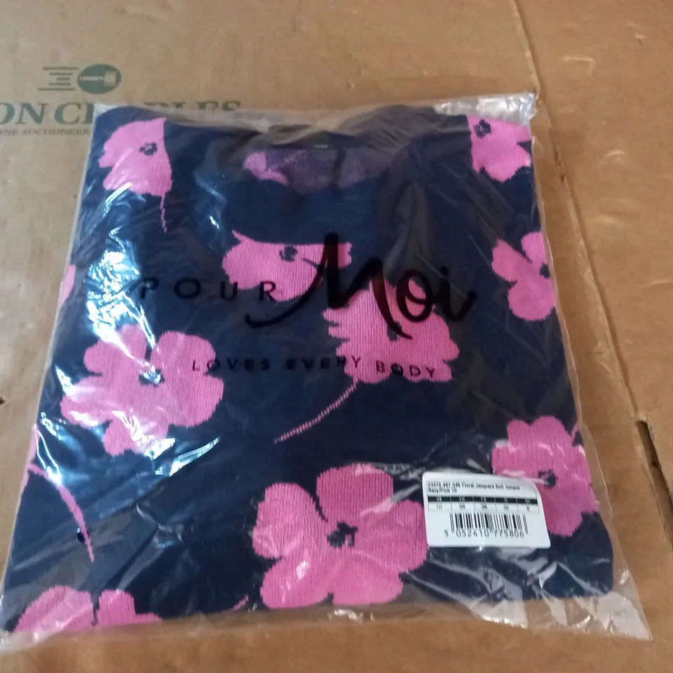 BAGGED POUR MOI FLORAL JACQUARD KNIT JUMPER - UK 10