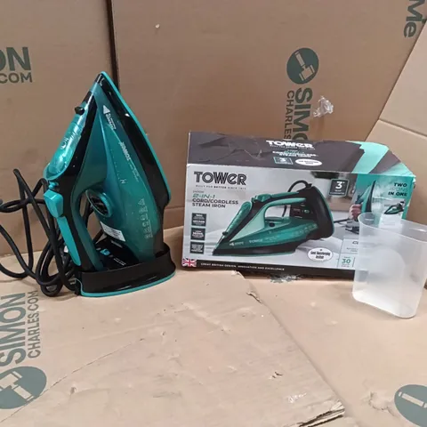 BOXED TOWER CERAGLIDE T22008TL CORDLESS STEAM IRON - TEAL