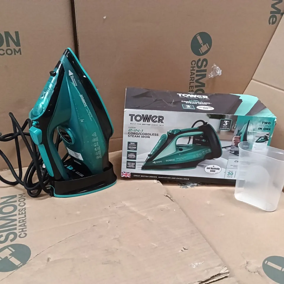 BOXED TOWER CERAGLIDE T22008TL CORDLESS STEAM IRON - TEAL